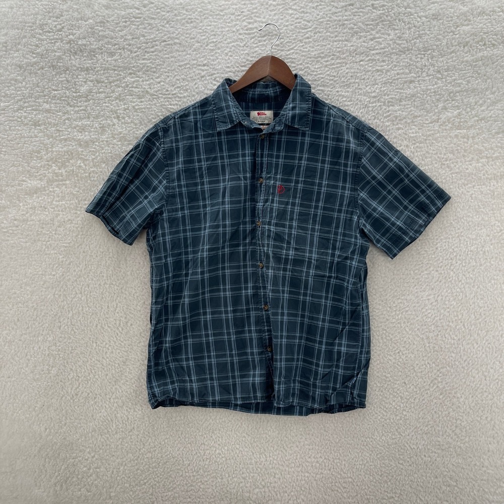 Fjallraven Shirt Mens Large Blue Ovik Lite Comfort Fit Hiking Outdoors Gorpcore